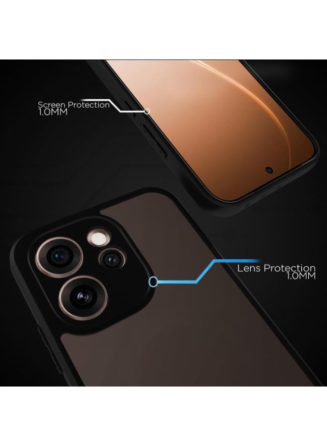 جراب حمايه اسود مط غير لامع ومقاوم للصدمات متوافق مع Oppo Reno 15 Pro (أسود ) - Image 4